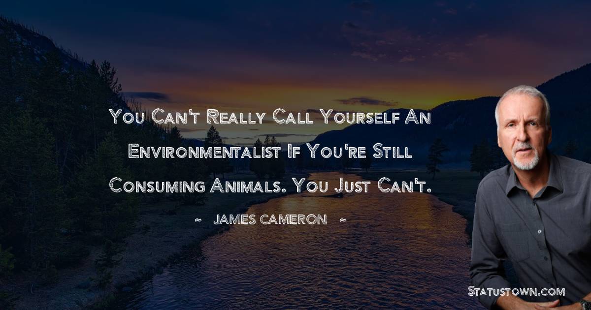 You can't really call yourself an environmentalist if you're still consuming animals. You just can't. - James Cameron quotes