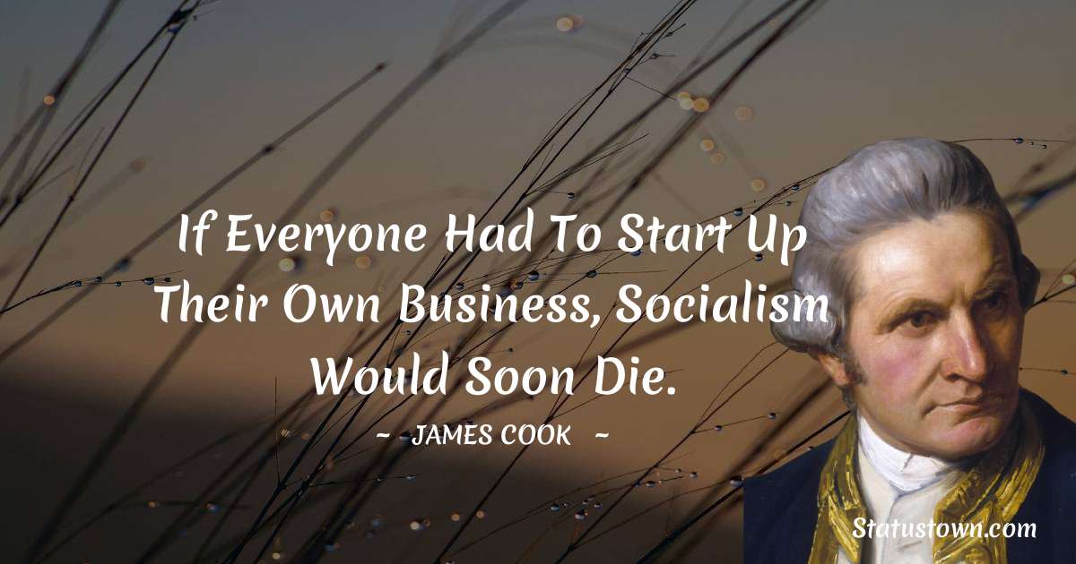 If everyone had to start up their own business, socialism would soon die. - james Cook quotes