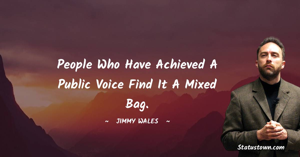 Jimmy Wales Quotes - People who have achieved a public voice find it a mixed bag.