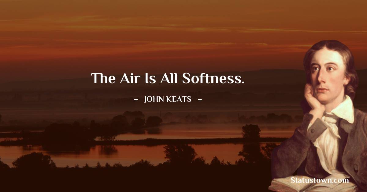 John Keats Quotes - The air is all softness.