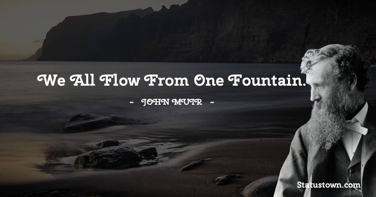 We all flow from one fountain. - John Muir quotes
