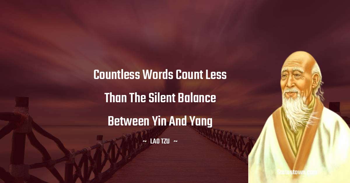 Lao Tzu Quotes - Countless words
count less
than the silent balance
between yin and yang