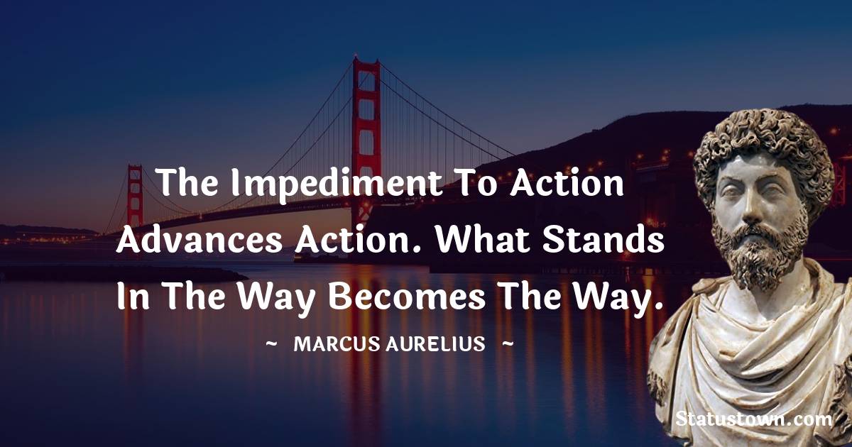Marcus Aurelius Quotes - The impediment to action advances action. What stands in the way becomes the way.