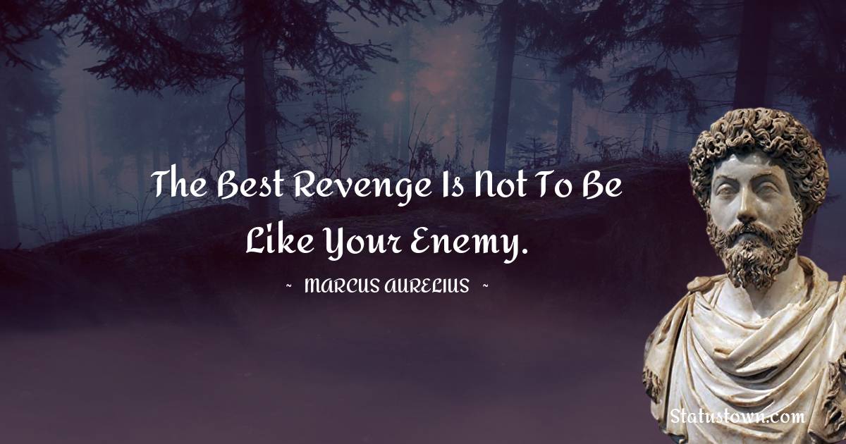 Marcus Aurelius Quotes - The best revenge is not to be like your enemy.