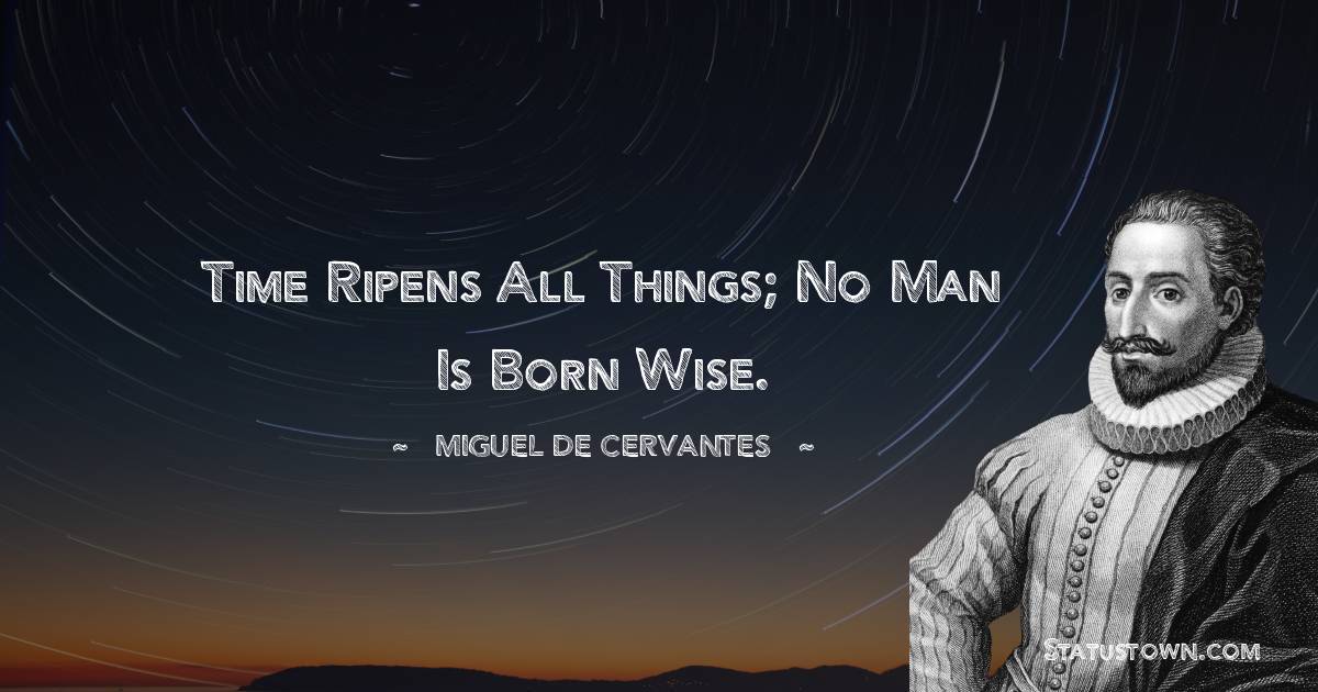 Miguel de Cervantes Quotes - Time ripens all things; no man is born wise.