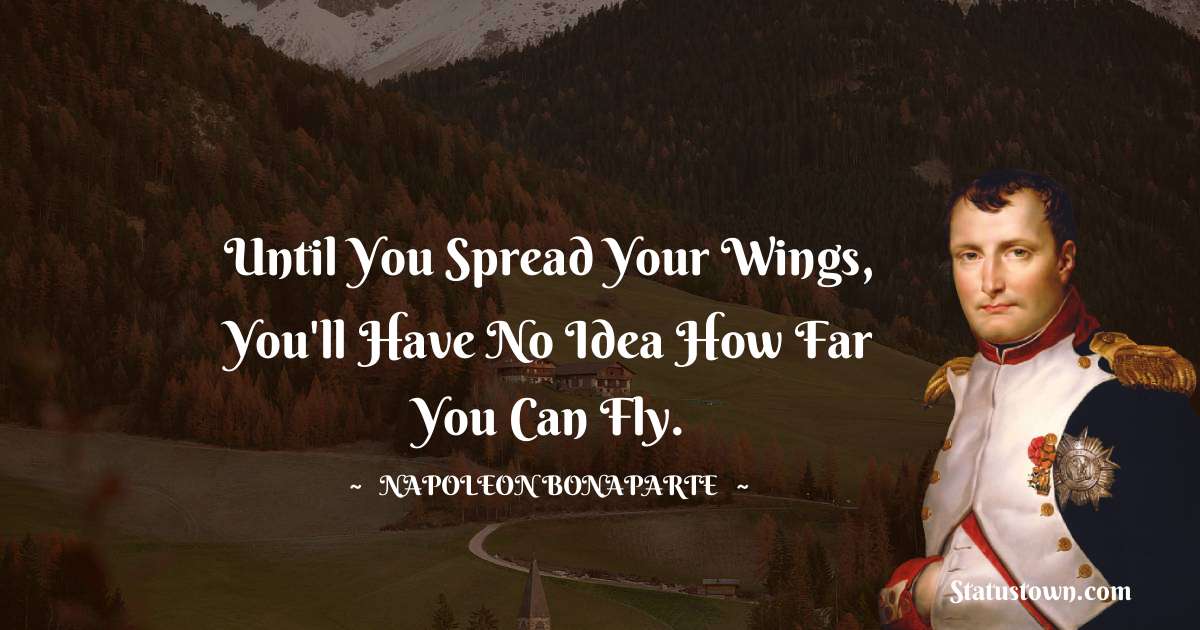 Until you spread your wings, you'll have no idea how far you can fly. - Napoleon Bonaparte quotes