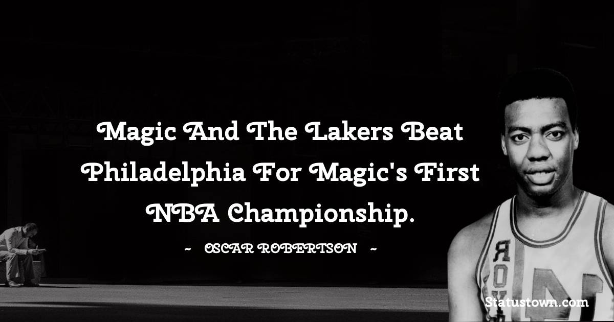 Magic and the Lakers beat Philadelphia for Magic's first NBA Championship.