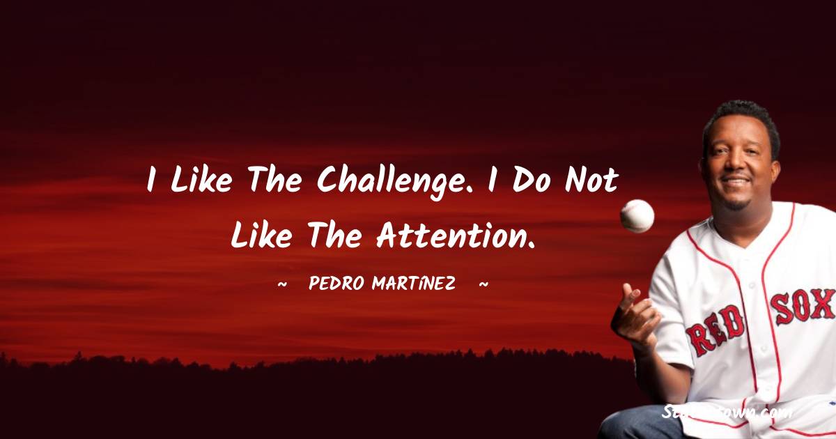 I like the challenge. I do not like the attention. - Pedro Martínez quotes
