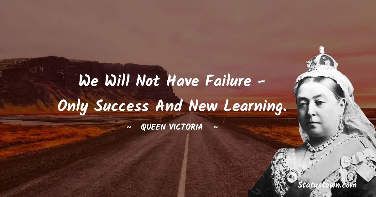 We will not have failure - only success and new learning.