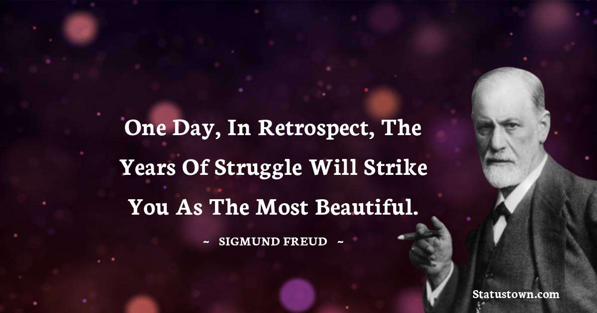 One day, in retrospect, the years of struggle will strike you as the most beautiful. - Sigmund Freud  quotes