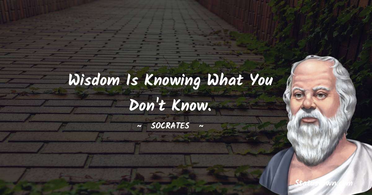 Wisdom is knowing what you don't know.