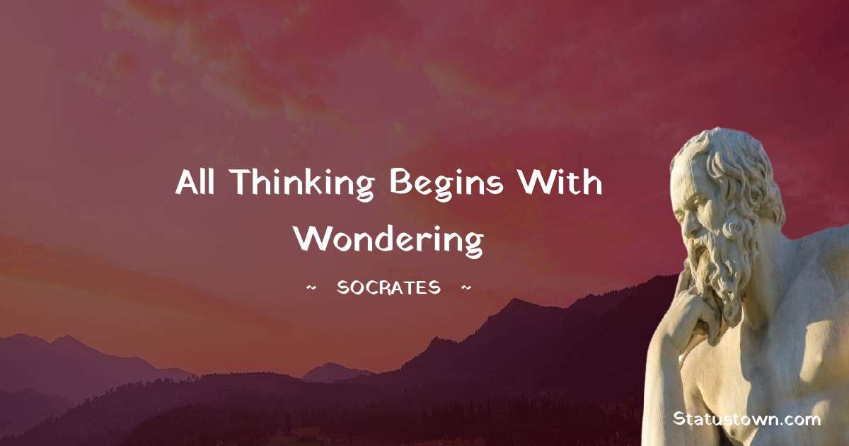 All thinking begins with wondering - Socrates  quotes