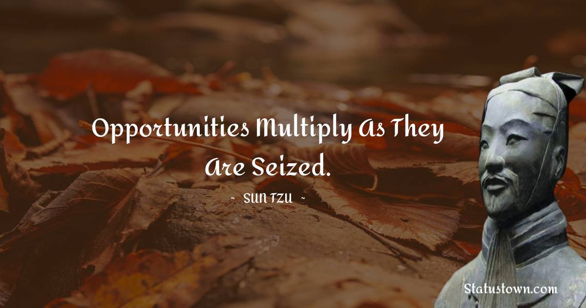 Opportunities multiply as they are seized. - Sun Tzu quotes