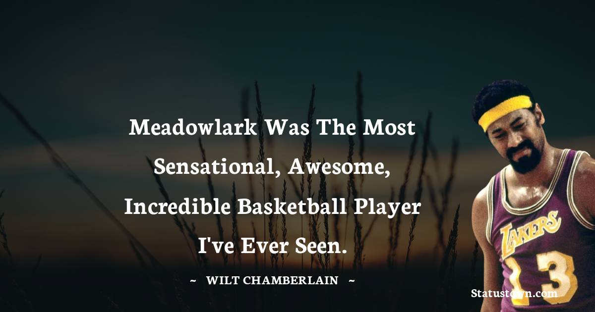 Meadowlark was the most sensational, awesome, incredible basketball player I've ever seen.